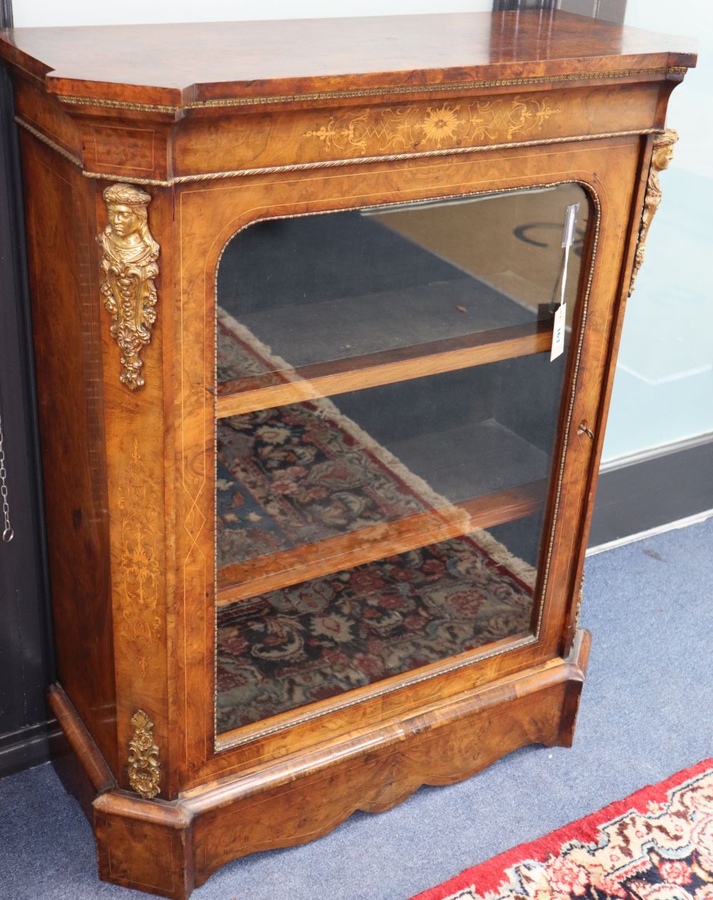 A Victorian walnut pier cabinet, W.85cm, D.36cm. H.106cm